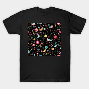 Happy Birds & Florals T-Shirt